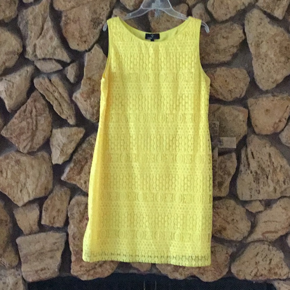 Yellow lace dress